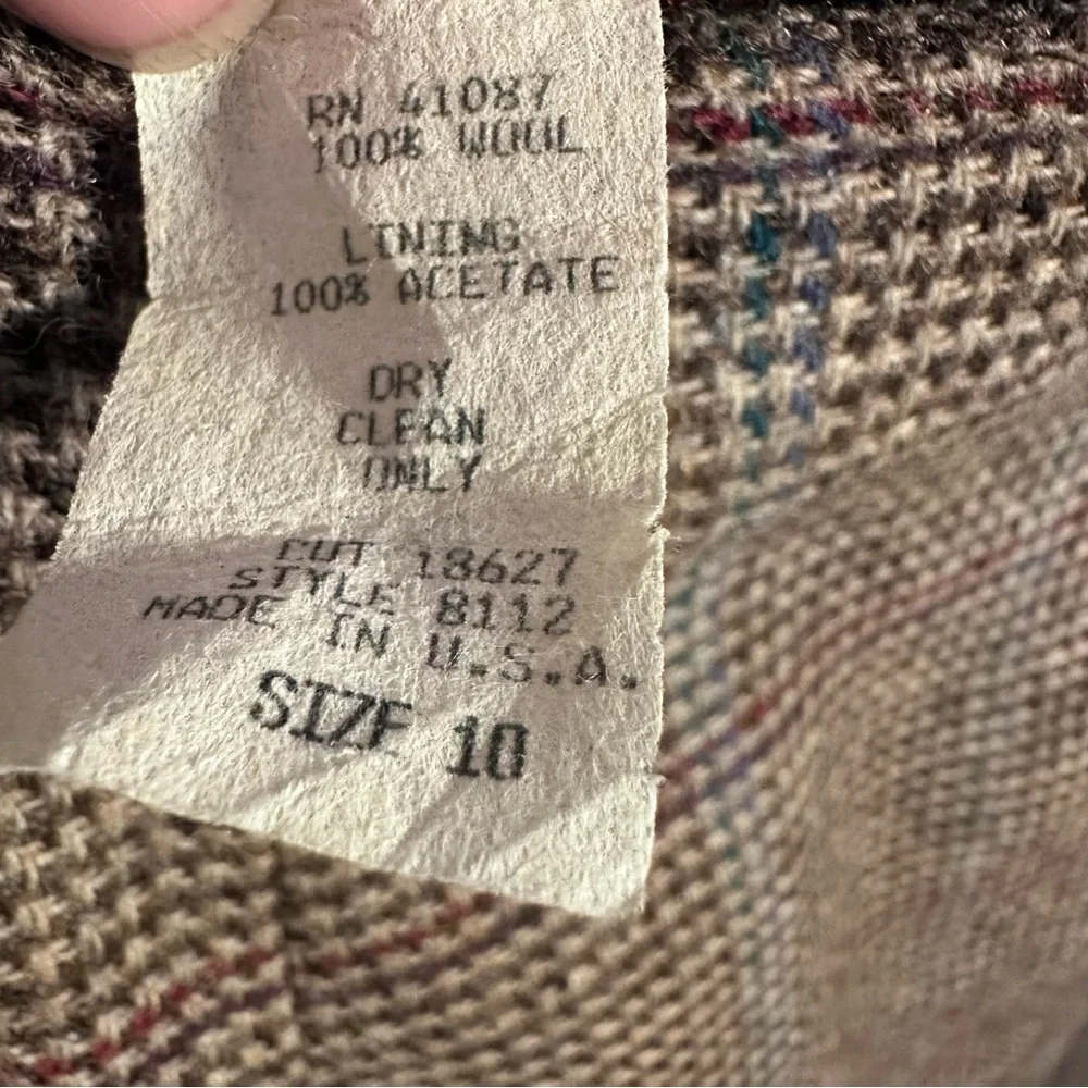 Vintage Brown Wool Tweed Pencil Skirt